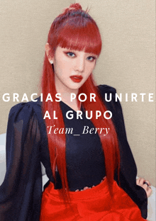 gracias por unirte al grupo team berry is written on a poster