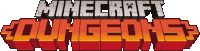 a logo for a video game called minecraft dungeons is shown