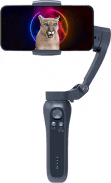 a phone holder with a picture of a cougar on the screen