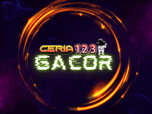 a neon sign that says ceria123 gacor