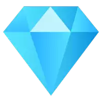 a blue diamond on a white background with a triangle in the center