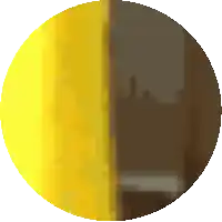 a pixel art of a yellow and brown circle with a white background