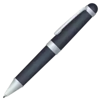 a black pen with a silver stripe on the side