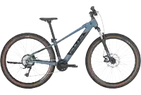 a blue bulls mountain bike with brown tires