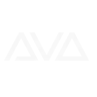 a red and white logo for ava with a white background
