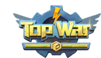 a logo for top war with a lightning bolt