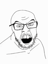 a drawing of a man with blood coming out of his nose .