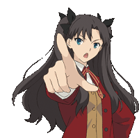 a girl with long hair is pointing at the camera