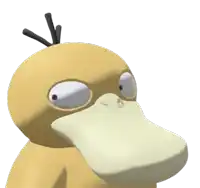 a cartoon duck with a very large beak and a very long neck