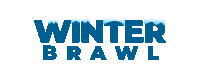 a blue logo for winter brawl with snow on it