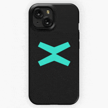 a black phone case with a green cross on it