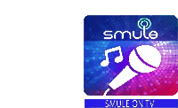 a logo for smule on tv with a microphone