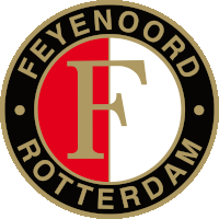 a logo for feyenoord rotterdam with a red and white circle