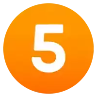 an orange circle with the number 5 inside