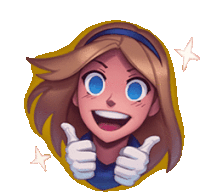 a cartoon girl is giving two thumbs up