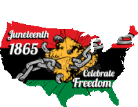 a map of the united states with a lion and chains on it