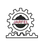 a logo for jarfel with a gear in the center