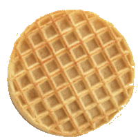 a waffle with a square pattern on it