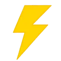 a yellow lightning bolt is shown on a white background .