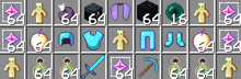 a grid of minecraft items with numbers 64 64 64 64 64 64 64 64 64 64 64 64 64 64 64 64 64 64 64 64 64 64 64