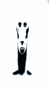 a drawing of a face with a long neck and a star in the background