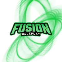 a green logo for fusion roleplay with a green background