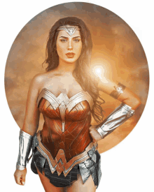 a woman dressed in a wonder woman costume