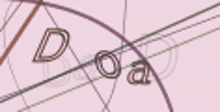 a drawing of a circle with the letters d and a