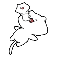 a drawing of two white cats laying on top of each other