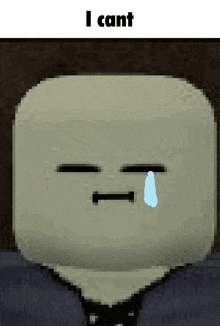 a pixel art drawing of a person with a tear coming out of their eye