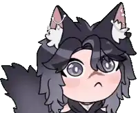 a cartoon drawing of a girl with a cat ear and a necklace .