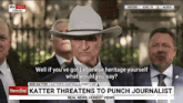 a man in a cowboy hat is on the news