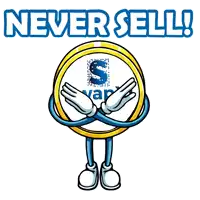 a cartoon character with arms and legs holding a coin with the letter s on it