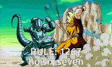 a picture of a cartoon character with rule 1267 no six seven