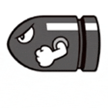 a cartoon of a bullet with a fist on it .