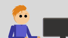 a cartoon of a man sitting in front of a computer with a thought bubble that says just give up