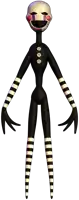 a puppet from five nights at freddy 's with buttons on his arms