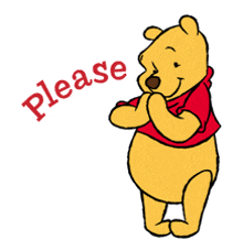 a cartoon of winnie the pooh with the word please above him