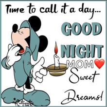 a picture of mickey mouse with a candle and the words " time to call it a day "