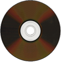 a brown cd with a white center and a white ring around it