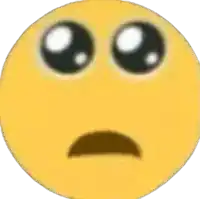 a yellow smiley face with a surprised look on it