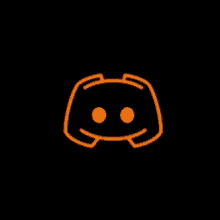 a black background with an orange discord icon on it