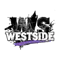 a logo for westside with a nun and a skull