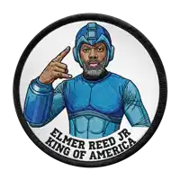 a patch that says elmer reed jr. king of america on it