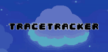 a blue background with a cloud and the words tracetracker on it