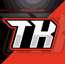 a black and red logo that says th