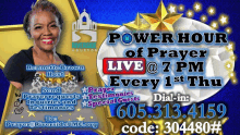 a poster for a power hour of prayer