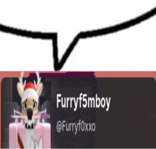 a picture of a deer with a santa hat and the name furryf5mboy on the bottom