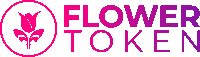 a logo for flower token with a pink flower in the middle