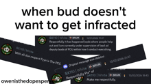when bud does n't want to get infractions written in black